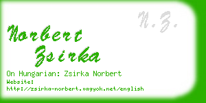 norbert zsirka business card